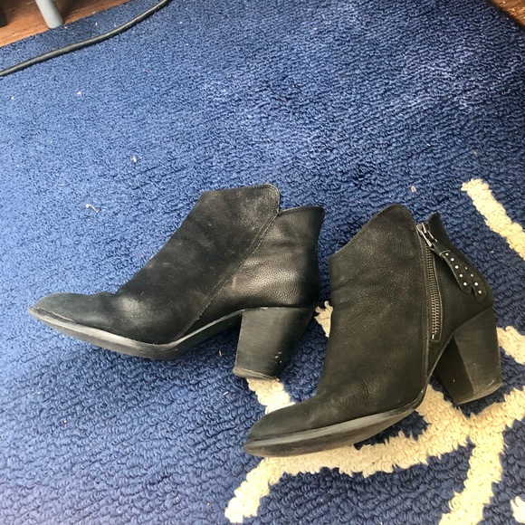 Black Leather Steve Madden Booties - Picture 2 of 7